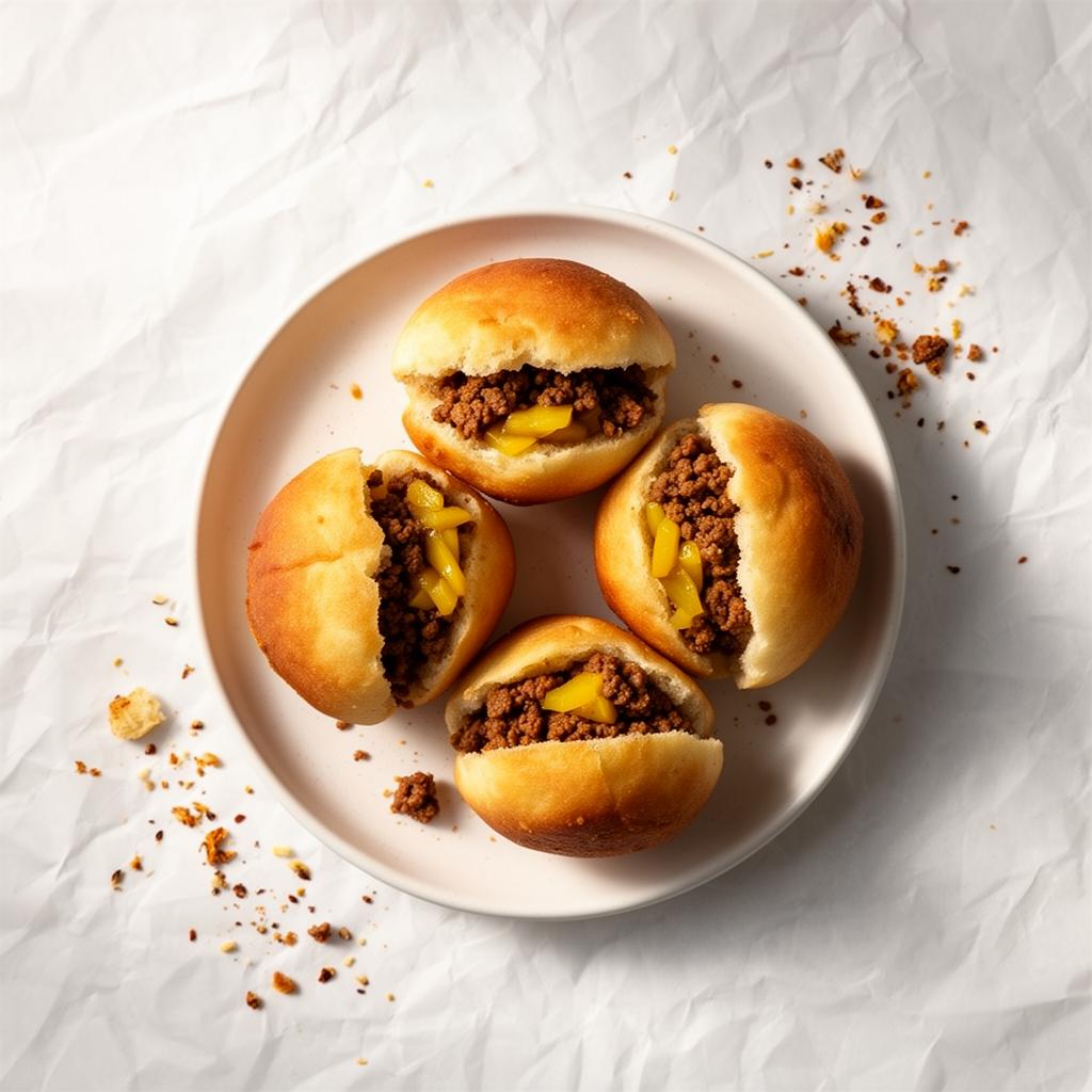 Vetkoek with Spiced Mince & Atchar
